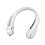 ventilateur de cou portable rechargeable usb x5 leafless hanging neck fan blanc