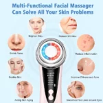 appareil de massage et nettoyage anti-rides lifting visage cou avec photothérapie led et ems USUIELIGHT