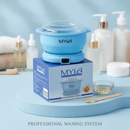 appareil chauffe-cire dépilatoire pliable en silicone myla bleu