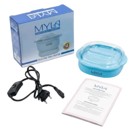 appareil chauffe-cire dépilatoire pliable en silicone myla bleu