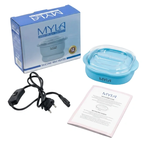 appareil chauffe-cire dépilatoire pliable en silicone myla bleu