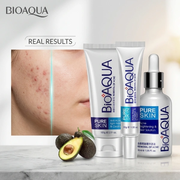 coffret anti-acné anti-imperfections bioaqua pure skin visage 3 pièces