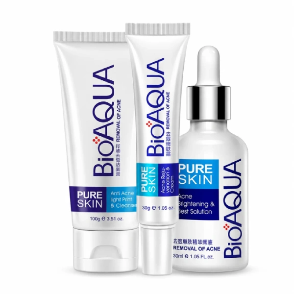 coffret anti-acné anti-imperfections bioaqua pure skin visage 3 pièces