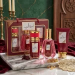 coffret cadeau femme eau de parfum, brume, lotion corps ameerat al arab burphrise