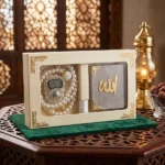 coffret cadeau islamique 3en1 gris قرآن صغير سبحة يدوية سبحة الكترونية