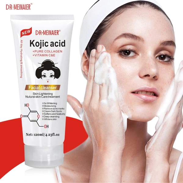 gel nettoyant éclaircissant hydratant visage à l'acide kojique kojic acid facial cleanser dr meinaier 120ml