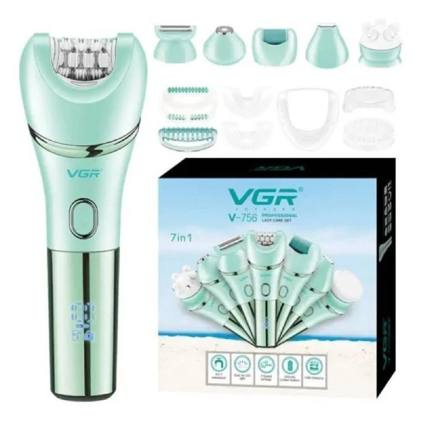 vgr v-756 kit de soins épilateur multifonction pro 7en1 pour femmes