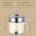 marmite électrique cuiseur vapeur antiadhésif multifonction 1.8l