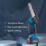 tronçonneuse électrique sans fil 6 pouces yovlet avec 2 batteries 36v et réservoir d'huile