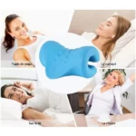 oreiller de traction cervicale pour relaxation cou et épaules bleu