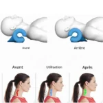 oreiller de traction cervicale pour relaxation cou et épaules bleu