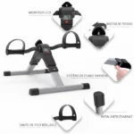 mini vélo pédalier d'exercice pliable 2en1 pour bras et jambes avec écran lcd