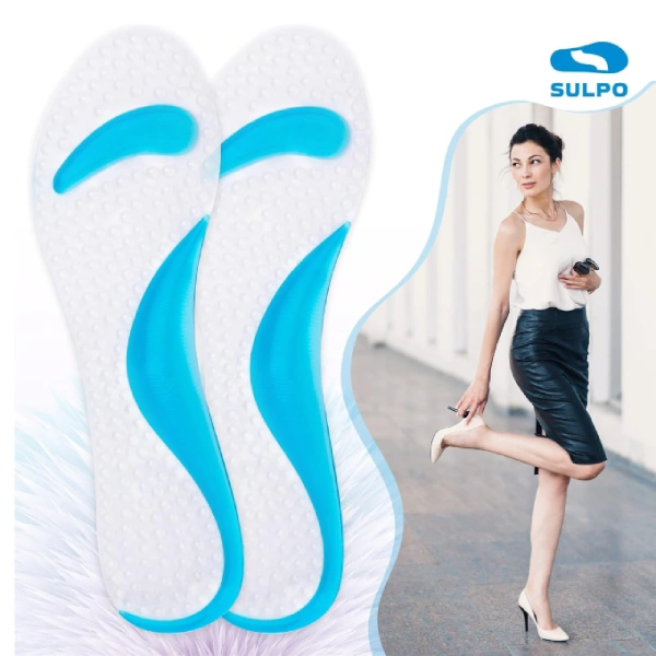 semelles en gel silicone transparentes autocollantes pour talons hauts et chaussures, confort et soutien de la voûte plantaire
