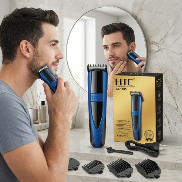 tondeuse cheveux barbe rechargeable sans fil htc at-1105