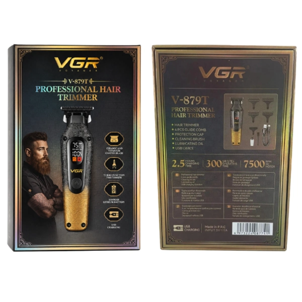 tondeuse cheveux et barbe professionnelle sans fil rechargeable vgr v-879t