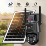 caméra de surveillance solaire 4g double objectif ptz 8mp 4k ultra hd ubox