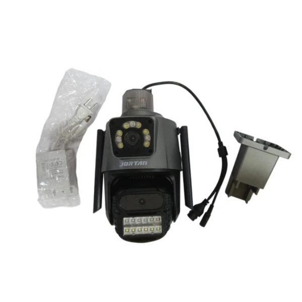 caméra de surveillance wifi extérieure double objectif full hd 6mp jortan jt-9687 gris