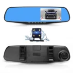 dashcam caméra tableau de bord rétroviseur double objectif full hd 1080p dvr écran 4.3 pouces