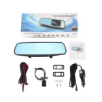 dashcam caméra tableau de bord rétroviseur double objectif full hd 1080p dvr écran 4.3 pouces
