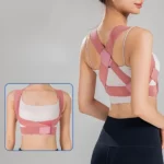 correcteur de posture respirant réglable pour dos et épaules rose