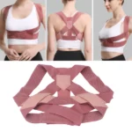 correcteur de posture respirant réglable pour dos et épaules femme rose