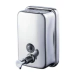 distributeur de savon liquide mural en acier inoxydable chrome