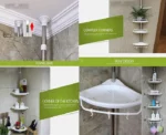 étagère d'angle télescopique de salle de bain 4 niveaux