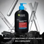 garnier pure active gel nettoyant charbon anti points noirs sébum 200ml