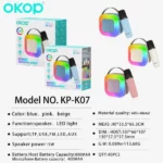 haut-parleur mini enceinte karaoké bluetooth portable okop k07 avec micro sans fil