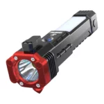 lampe torche tactique d'urgence led rechargeable multifonction 6en1 avec marteau de sécurité, coupe-ceinture, powerbank