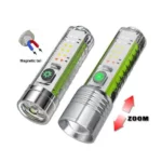 lampe de poche torche uv led multifonctionnelle rechargeable zoom télescopique 520a
