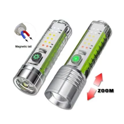 lampe de poche torche uv led multifonctionnelle rechargeable zoom télescopique 520a