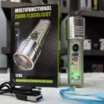 lampe de poche torche uv led multifonctionnelle rechargeable zoom télescopique 520a