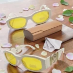 lunettes de soleil versace medusa biggie blanc jaune