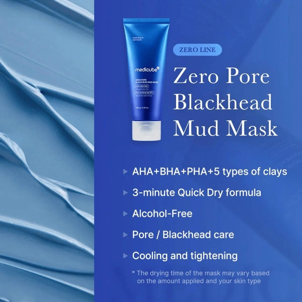 masque à l'argile bleu medicube zero pore blackhead mud mask 100g, meilleur prix