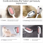 Peigne d'Épilation et Brosse de Toilettage 4en1 pour Animaux avec Réservoir d'Eau – Image 4