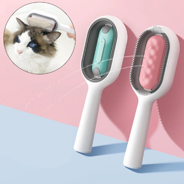 peigne d'épilation anti-poils brosse de toilettage 4en1 avec réservoir d'eau pour animaux de compagnie chats chiens