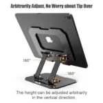 Support Métallique Pliable Rotatif à 360° pour Tablette et Ordinateur Portable – Image 5
