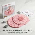 tapis de douche antidérapant rond massage pieds rose, massage foot pad