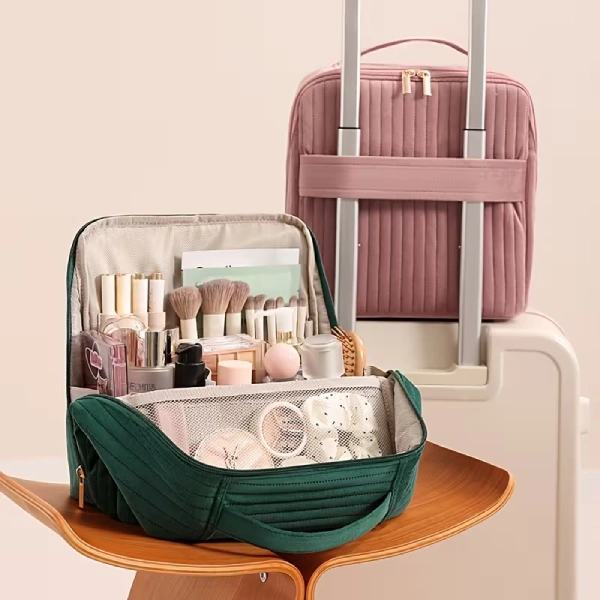 trousse sac à main de maquillage cosmétique vertical tendance en velours hollandais